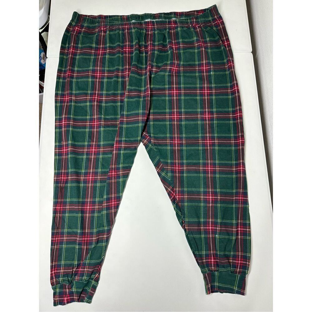 PJ Place Women’s Pajama Pants Red Green  Adult Christmas Holiday Size 3XL Cotton
